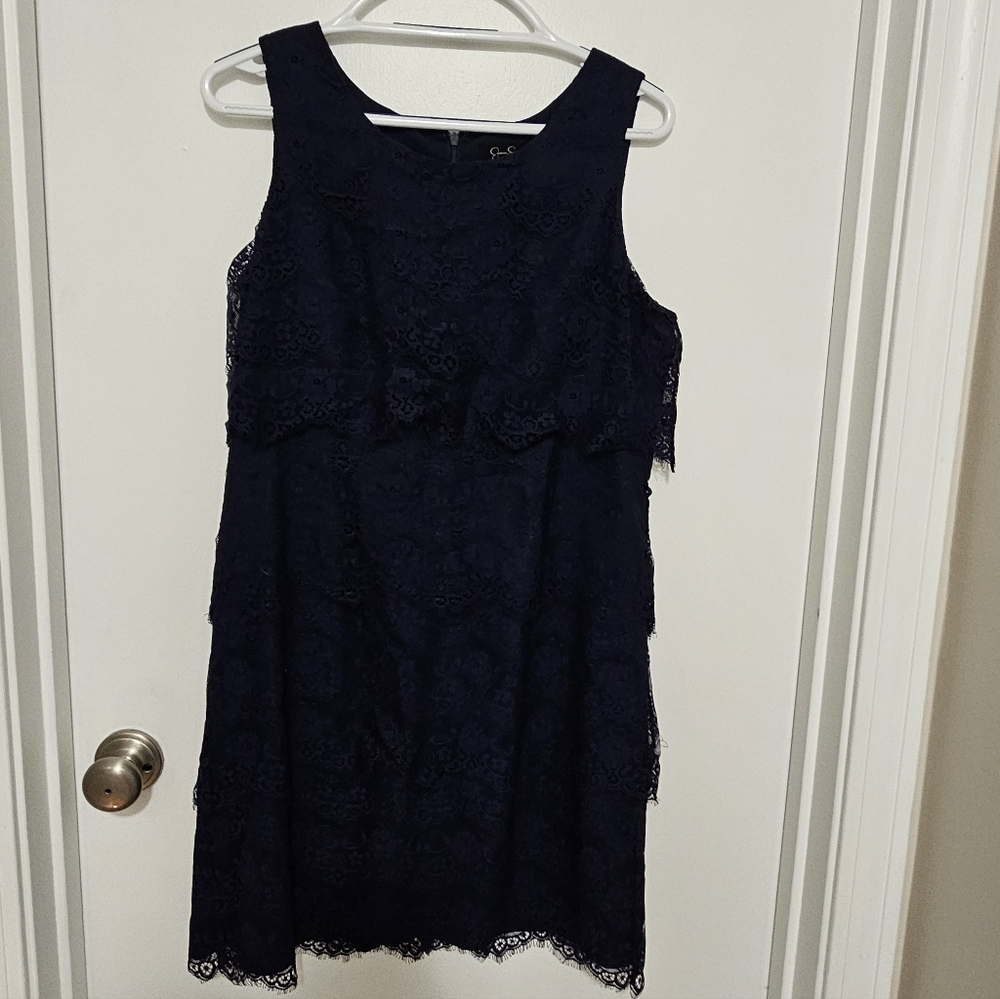 Jessica Simpson‎ Navy Lace Sheath Dress Size 10